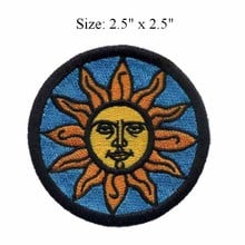 Tatoo-parche bordado para el sol, 2,5 ", ancho, flor solar, parche para coser, borde de corte caliente 2024 - compra barato