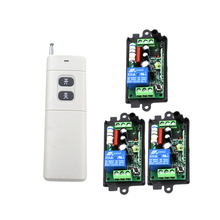 Lançamento para interruptor de rádio de controle remoto sem fio, para ac 220v 1ch pequeno canal 315mhz 1 transmissor + 3 receptor 200m sku: 5226