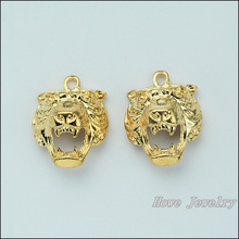 4 pcs quality Champagne Gold Tiger head alloy Pendant Charm Women's Fashion Bracelet DIY Jewelry Findings JC-658 2024 - buy cheap
