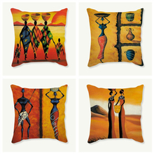 Cojín decorativo de estilo africano para mujer africana, almohada de 45x45 cm, decoración para habitación 2024 - compra barato