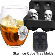 Skull Shape 3D Ice Cube Mold Maker Bar Party Silicone Trays Chocolate Mold Gift Ice Cream Tools 2024 - buy cheap