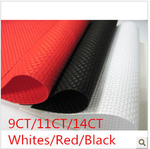 Mundialmente famoso tecido de ponto cruz aida pano branco/preto/vermelho 50x50cm 14 contagem (14 ct) frete grátis 2024 - compre barato