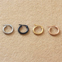 Gold-color Plated Titanium 15mm Hoop Earrings 316 L Stainless Steel No Easy Fade Allergy Free 2024 - buy cheap