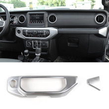 Consola Central para coche Jeep Wrangler JL 2018 +, botón de ajuste de aire acondicionado, marco de Panel, cubierta, bisel embellecedor ABS 2024 - compra barato
