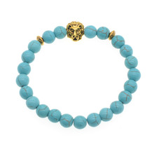 Dropship Gold Lion Head  Tiger Eye Bead Buddha Bracelet For Men Fashion Male Punk Jewelry Bracelets & Bangles 2024 - buy cheap