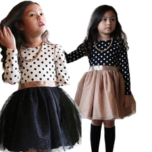 Детское платье с длинными рукавами для девочек; сезон осень-зима; детская Рождественская одежда-пачка; праздничный костюм принцессы для маленьких девочек; vestido infantil 2024 - купить недорого