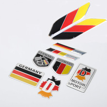 Emblema 3d para motociclistas, bandeira 3d de alumínio alemanha, emblema cromado para porta-malas, adesivo longo quadrado, emblema para estilização de carros 2024 - compre barato