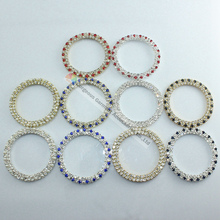 10pcs 50mm Round Metal Czech Rhinestone Slide Buckle with SS12 3mm Crystal Rings Gold Silver Base For DIY Chair Sash Browbands 2024 - buy cheap