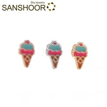 SANSHOOR 8mm Enamel Ice Cream Keeper Slide Charms Fit Wrap Leather Bracelet Wristband Accessories Making For Kids Women 6Pcs/lot 2024 - buy cheap