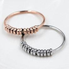 Rose Gold color beads couple rings for men and women anillos bague femme, stainless steel ring anelli fine jewelry joias 2024 - buy cheap
