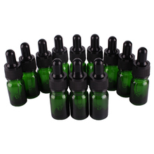 Gotero de vidrio verde con pipeta para aceites esenciales, productos químicos de laboratorio de aromaterapia, 12 Uds., 5ml 2024 - compra barato