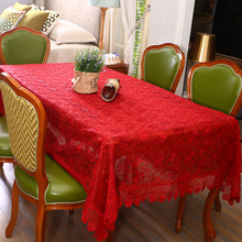 Mantel de boda de encaje Rosa bordado de lujo, cubierta de estilo europeo, lavable, para mesa de té, nueva moda 2024 - compra barato