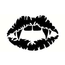 Calcomanía de vinilo para ventana de coche, calcomanía de moda afilada, monstruo, boca, beso, vampiro, labios, dientes, 10x6,8 cm 2024 - compra barato