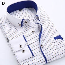 Men Fashion Casual Long Sleeved Printed shirt Slim Fit Male Social Business Dress Shirt Brand Men Clothing Soft Comfortable 2024 - buy cheap