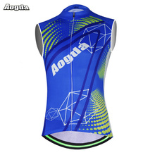 Aogda 2019 Pro Summer Bicycle Clothing Sleeveless Breathable Cycling Jersey Blue MTB Bike Vests Ciclismo Ropa Maillot Hombre 2024 - buy cheap