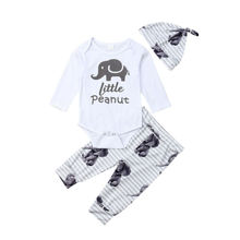 Newborn Autumn Spring Baby Clothing Baby Boy Unisex Kid Cartoon Long Sleeve Body Suit Rompers Pants Hat Cotton Clothes Set 0-24M 2024 - buy cheap