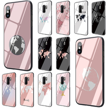 Розовый чехол из закаленного стекла для телефона Samsung Galaxy S7 Edge S8 S9 S10 Plus Note 8 9 A10 A20 A30 A40 A50 A60 A70 2024 - купить недорого
