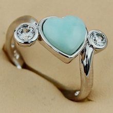 SHUNXUNZE Larimar vintage fashion Engagement Wedding rings jewelry for Noble women 2019 Bohemia Rhodium Plated R3504 size 7 8 9 2024 - buy cheap