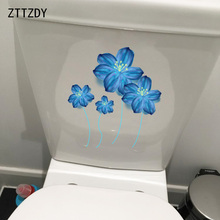 ZTTZDY-calcomanía de pared de arte moderno para decoración, pegatina de decoración romántica con flor de ensueño azul, 20,3x22,6 CM, T2-0320 2024 - compra barato