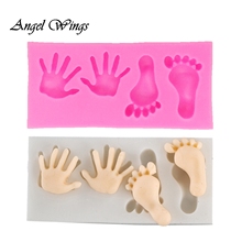 1PCS Baby Feet/Hand silicone mold fondant cake decorating tools chocolate gumpaste mould Sugar Craft Molds DIY Cake F1330 2024 - buy cheap