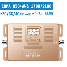 2G 3G CDMA 850 МГц 4G AWS 1700 2100 МГц двухдиапазонный усилитель сигнала для мобильного телефона 70dB ЖК-дисплей Дисплей 3G мобильный телефон усилитель 4 г ретранслятор сигнала 2024 - купить недорого