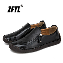 ZFTL New Men Loafers Casual Man Leisure shoes Handmade Big size 38-48 Male Boat shoes Genuine Leather Slip-on Driving shoes  017 2024 - buy cheap