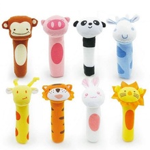 New Baby Rattle Toy BIBI Bar Animal Squeaker Toys Infant Hand Puppet Enlightenment Plush Doll 8 Design KF983 2024 - buy cheap