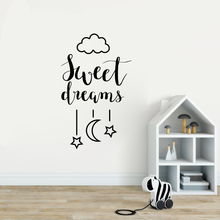 Doce sonhos citação decalque de parede quarto infantil decoração de bebê suéter de parede removível adesivo de parede arte de vinil ay1734 2024 - compre barato