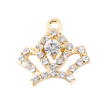 Модные Кристальные шармы в виде короны принцессы, 20 шт./лот, подходят для изготовления ювелирных изделий, браслетов для женщин 2024 - купить недорого
