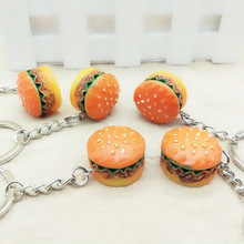 Hamburger Keychain Car Simulation Food Hamburger Pendant Key Ring Novelty Key Chain Christmas Birthday Gift K2123 2024 - buy cheap