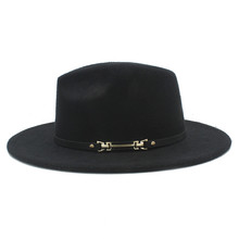 De lana Retro de las mujeres Outback de sombrero invierno dama elegante sombrero de fieltro estilo gánster padrino de la Mafia tapas de tamaño 56-58CM Z18 2024 - compra barato