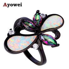 Huge Rings for Ladies AAA Zircon White Fire Opal Gold Mystic Crystal Fashion Jewelry Rings USA Sz #5#6#7#8#9#10 OR754A 2024 - buy cheap