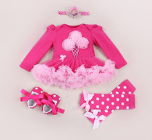 New Baby Girl 4pcs Clothing Sets Infant Ice Cream Rompers Dresses+Shoes+Headband+Leg Warmer Costumes For Kid Party Birthday Gift 2024 - buy cheap