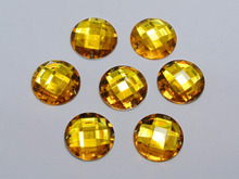 50 Gold Acrylic Flatback Sewing Rhinestone Round Button 18mm Sew on beads 2024 - buy cheap