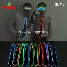 10 Color NEW Design Fashion Glowing Flashing LED Neck Tie, EL wire Tie for bar,club, Party Decoration By DC-3V Steady On Driver 2024 - buy cheap