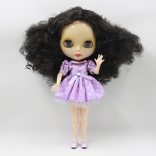 Muñeca blyth de pelo gris oscuro para niñas, muñeco de moda de cuerpo articulado, adecuado para cambio de bricolaje, BJD juguete, Envío Gratis 2024 - compra barato