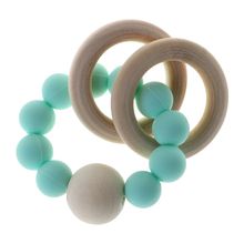 Baby Teether Bracelet Teething Toys Chew Bite Newborn Teeth Care Beads Jewelry Pain Relief Silicone Wood Rings Infant Supplies 2024 - buy cheap