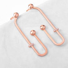 Solid AU750 Gold Earrings Women Rose Gold U Dangle Earrings Fashion Earrings 2024 - buy cheap