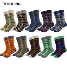 10 Pairs/lot Mens Dress Socks Combed Cotton Material High Quality Happy Funny Wholesale Long Crew Tube Striped Socks 2024 - buy cheap