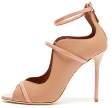 Carpaton 2019 Sexy New Nude peep toe back zipper thin high heels women's fashion wedding and party dress shoes 2024 - buy cheap