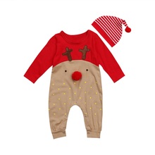 Peleles de Navidad para bebés recién nacidos, Pelele de ciervo de manga larga, ropa de dormir, disfraz de fiesta, ropa de bebé 2024 - compra barato