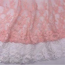 1Yard Pink Ivory Tulle Embroidery Lace Accessories Handmade DIY Mesh Embroidery Lace Clothing Skirt Doll accessories Trim 32cm 2024 - buy cheap