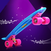 Prancha skateboard colorida elektroscooter mini, prancha multicolorida para skate e peixe, skateboard branco e preto, novo, 2019 2024 - compre barato