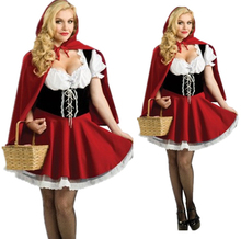 Hot Sale New Fairy Tales Little Red Riding Hood Costume Women Cosplay Halloween Party Fancy Dress Plus Size S-XXXXL 8044 2024 - buy cheap