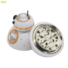 2018 Death Star Robot Herb Grinder 50mm 3 Parts Ball Shaped Metal Grinder 3PC Tobacco Crusher For Smoking Accessories 2024 - buy cheap