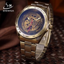 Bronze Metal Mechanical Watch Automatic Skeleton Watches Antique Mens Self Winding Wrist Watch Clock Men relogio Masculino Gift 2024 - buy cheap