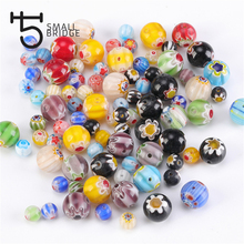 4 6 8 10mm Stripe Flower Lampwork Glass Beads For Jewelry Making Bracelet DIY Jewelry Findings Loose Smooth Round Beads Q701 2024 - buy cheap