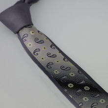 YIBEI Coachella Men's SKINNY ties New Design Bordered Contrast Silver Gray Handmade Neck Tie Paisley Microfiber Neckties SLIM 2024 - buy cheap