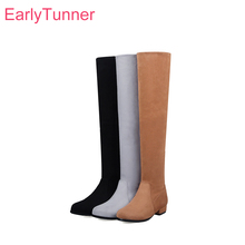 Brand New Winter Black Yellow Women Thigh High Riding Boots Sexy Med Heels Lady Casual Shoes EP20 Plus Big Size 10 33 45 52 2024 - buy cheap