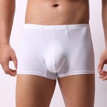 Sexy Gay Underwear Men Boxers Shorts Thin Ice Silk Panties Man Solid Breathable U Convex Pouch Underpants Cueca masculina M-XXL 2024 - buy cheap